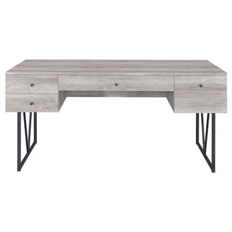 Analiese Gray Driftwood 4-Drawer Writing Desk by Coaster at Eve Furniture
