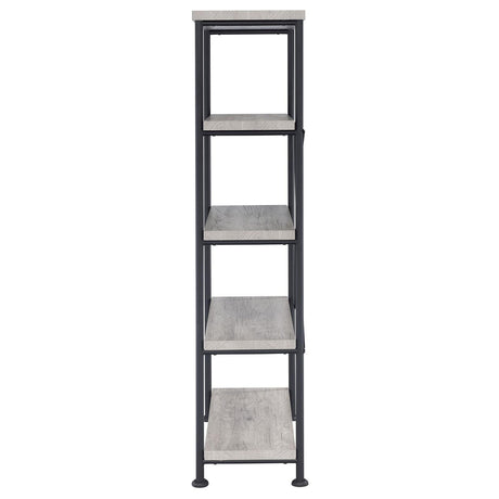 Analiese Gray Driftwood 4-Shelf Bookcase by Coaster at Eve Furniture