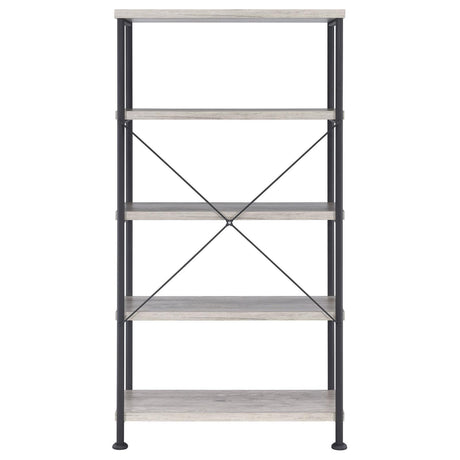 Analiese Gray Driftwood 4-Shelf Bookcase by Coaster at Eve Furniture