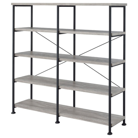 Analiese Gray Driftwood 4-Shelf Open Bookcase by Coaster at Eve Furniture