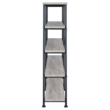 Analiese Gray Driftwood 4-Shelf Open Bookcase by Coaster at Eve Furniture