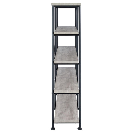 Analiese Gray Driftwood 4-Shelf Open Bookcase by Coaster at Eve Furniture