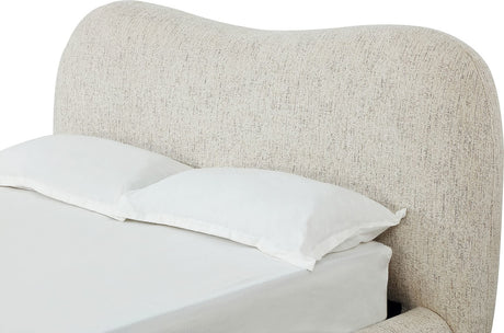 Anansi Afra Chinchilla King Upholstered Wood Leg Platform Bed by Modus Furniture at Eve Furniture