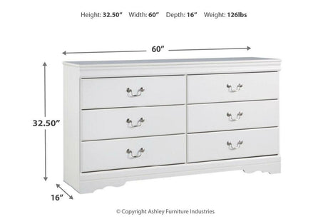 Anarasia White Dresser by Ashley at Eve Furniture