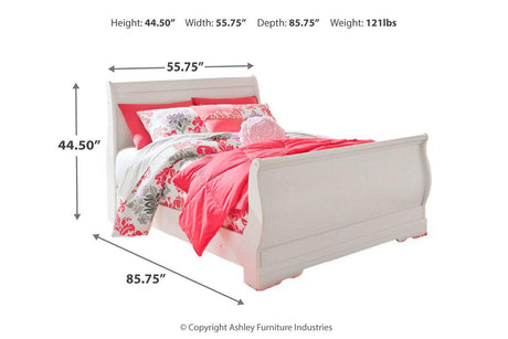 Anarasia White Full Sleigh Bed by Ashley at Eve Furniture