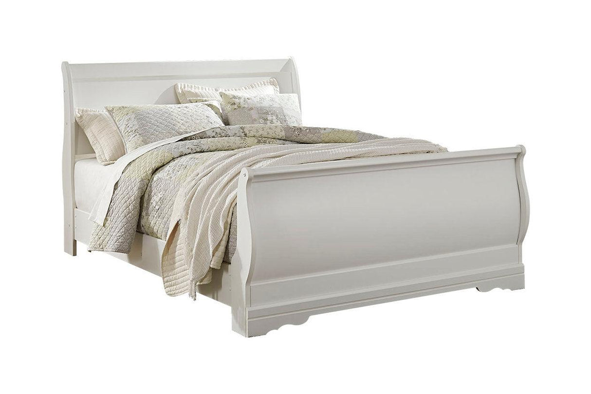 Anarasia White Queen Sleigh Bed by Ashley at Eve Furniture