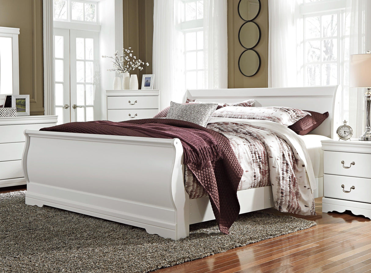 Anarasia White Sleigh Bedroom Set by Ashley at Eve Furniture