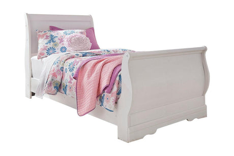 Anarasia White Twin Sleigh Bed by Ashley at Eve Furniture