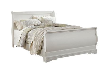 Anarasia White Queen Sleigh Bed by Ashley at Eve Furniture