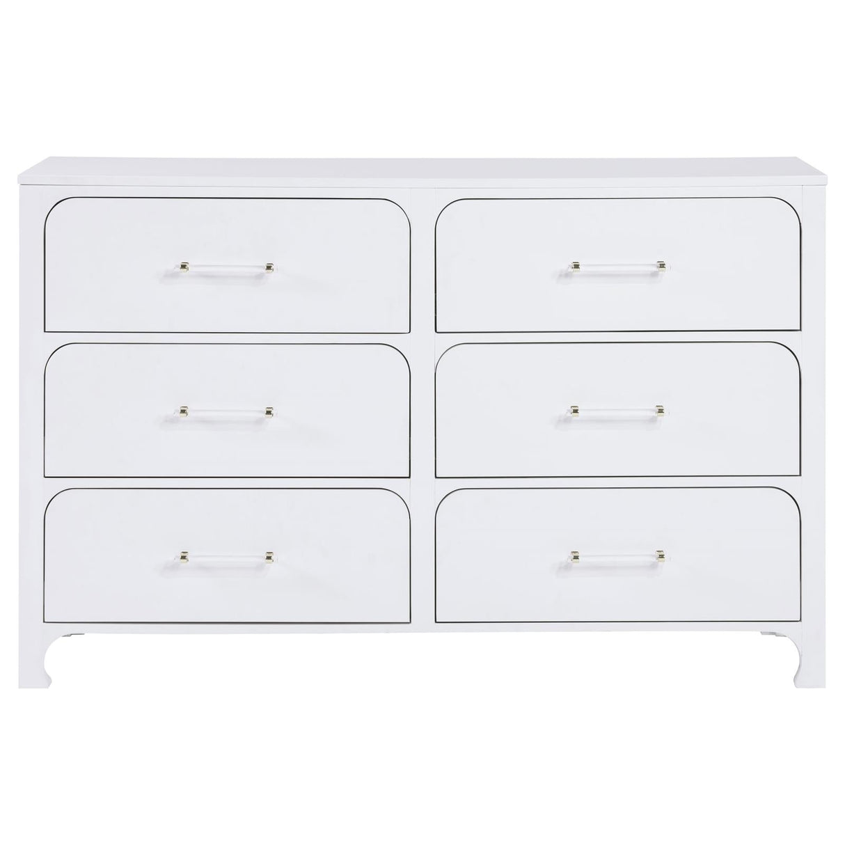 Anastasia 6-drawer Bedroom Dresser Pearl White