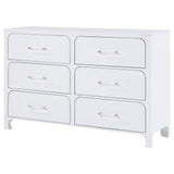 Anastasia 6-drawer Bedroom Dresser Pearl White