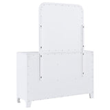 Anastasia Pearl White 6-Drawer Bedroom Dresser with Mirror