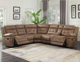 Anastasia Cocoa 3-Piece Reclining Sectional by Steve Silver at Eve Furniture