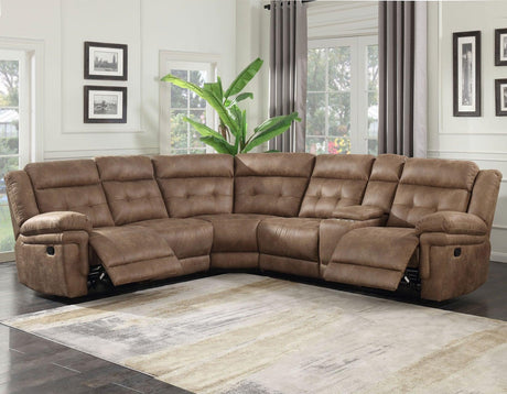 Anastasia Cocoa 3-Piece Reclining Sectional by Steve Silver at Eve Furniture