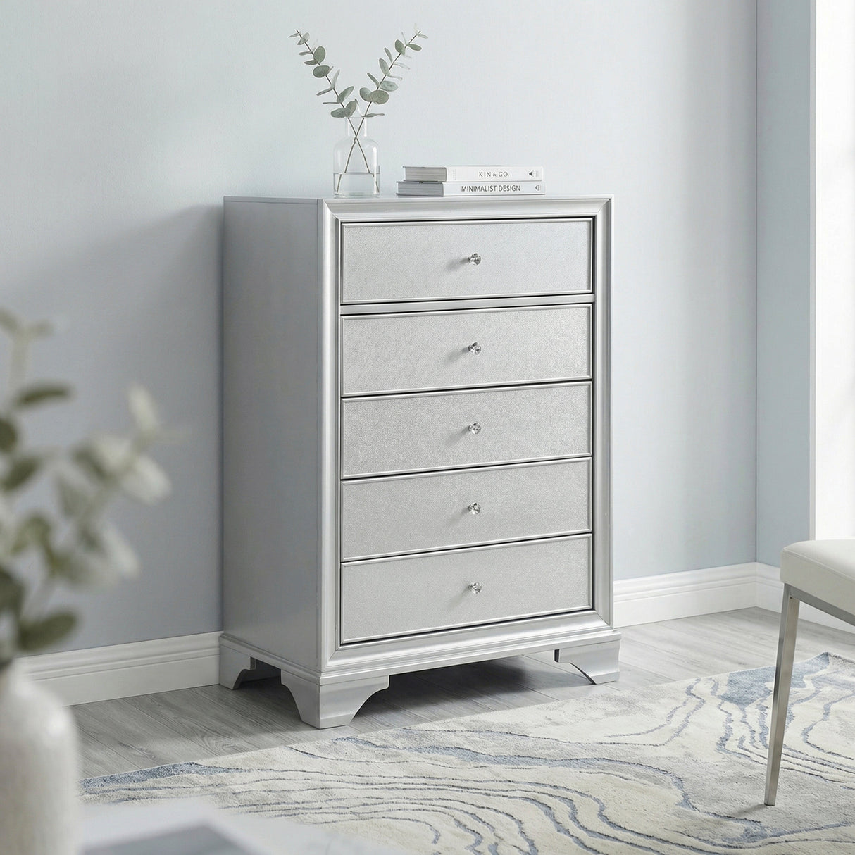 Anatole Metallic Silver Chest by Homelegance at Eve Furniture