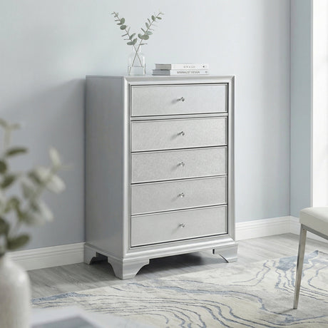 Anatole Metallic Silver Chest by Homelegance at Eve Furniture