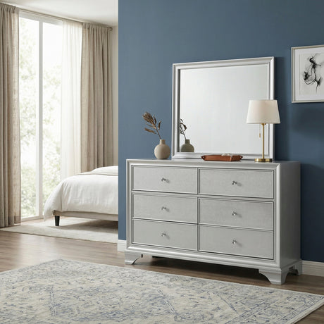 Anatole Metallic Silver Dresser by Homelegance at Eve Furniture