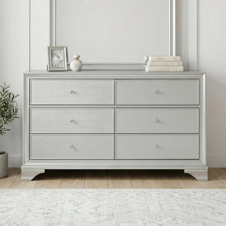 Anatole Metallic Silver Dresser by Homelegance at Eve Furniture