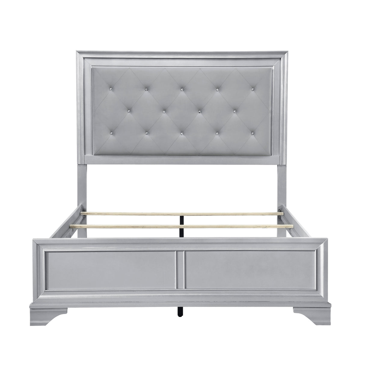 Anatole Metallic Silver LED Panel California King Bed by Homelegance at Eve Furniture