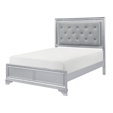 Anatole Metallic Silver LED Panel California King Bed by Homelegance at Eve Furniture