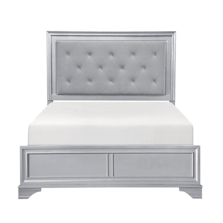 Anatole Metallic Silver LED Panel California King Bed by Homelegance at Eve Furniture