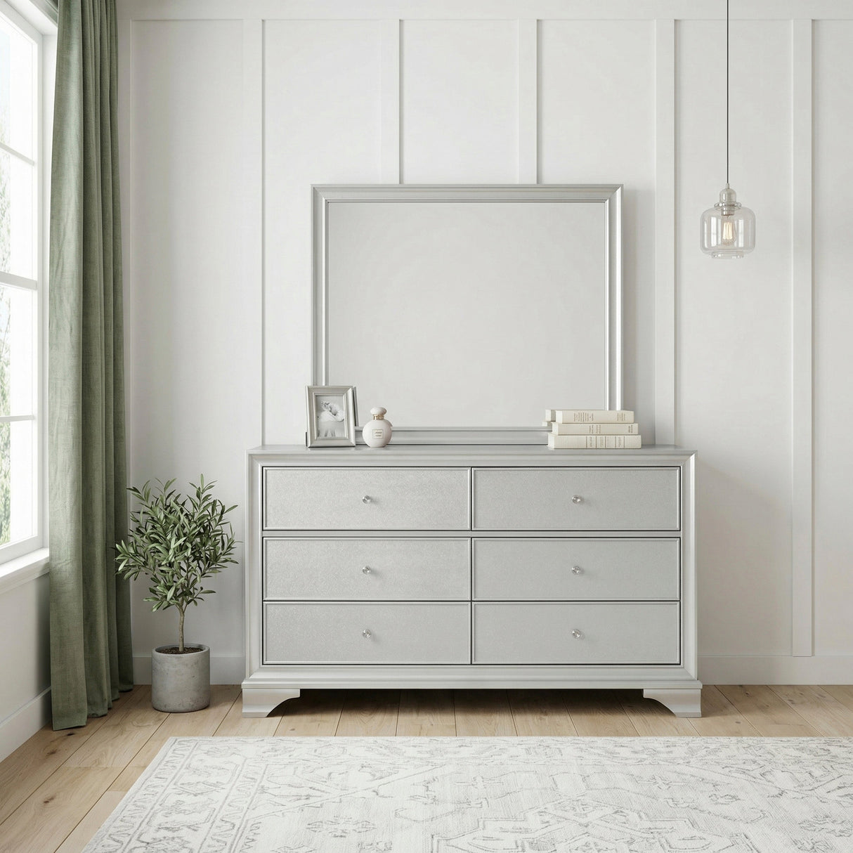 Anatole Metallic Silver Mirror by Homelegance at Eve Furniture