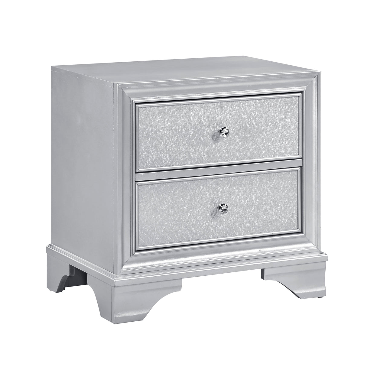 Anatole Metallic Silver Nightstand by Homelegance at Eve Furniture