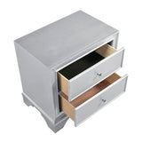 Anatole Metallic Silver Nightstand by Homelegance at Eve Furniture