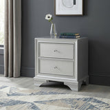 Anatole Metallic Silver Nightstand by Homelegance at Eve Furniture