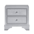 Anatole Metallic Silver Nightstand by Homelegance at Eve Furniture