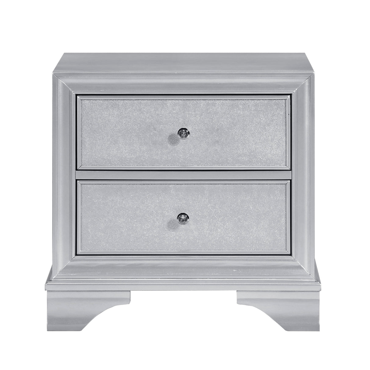 Anatole Metallic Silver Nightstand by Homelegance at Eve Furniture