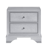 Anatole Metallic Silver Nightstand by Homelegance at Eve Furniture