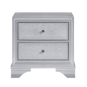 Anatole Metallic Silver Nightstand by Homelegance at Eve Furniture