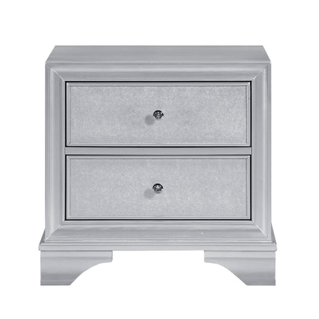 Anatole Metallic Silver Nightstand by Homelegance at Eve Furniture