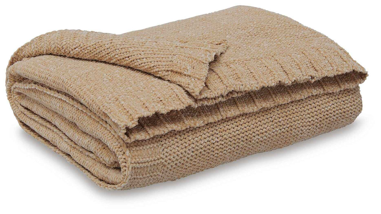Anawood Gold Throw by Ashley at Eve Furniture