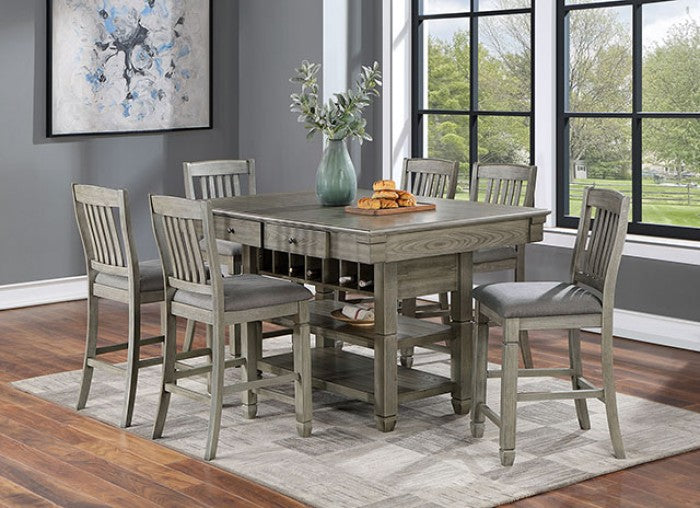 Anaya Gray 7-Piece Counter Height Table Set by Furniture of America at Eve Furniture