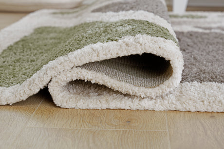 Anburgh Green/Gray/Ivory Large Rug by Ashley at Eve Furniture