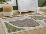 Anburgh Green/Gray/Ivory Large Rug by Ashley at Eve Furniture