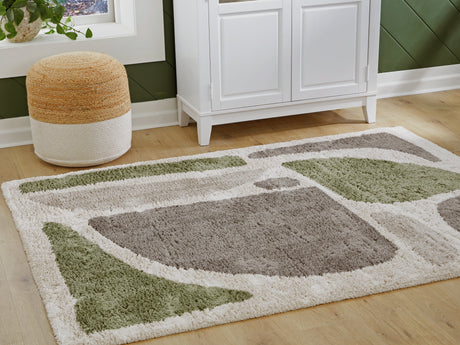 Anburgh Green/Gray/Ivory Large Rug by Ashley at Eve Furniture