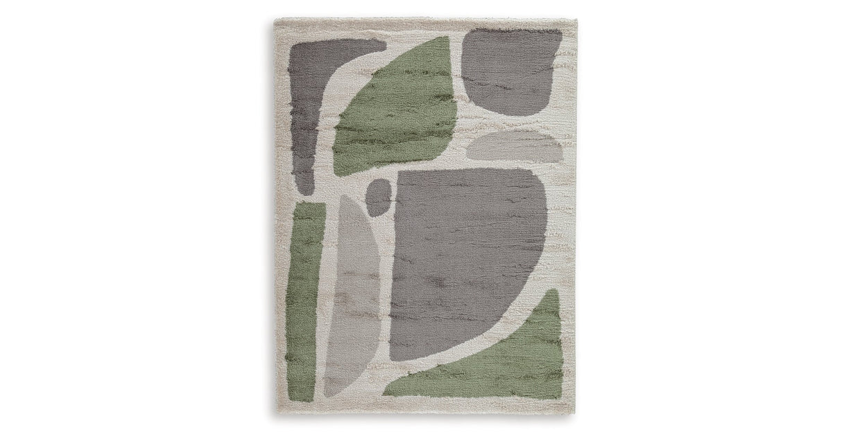 Anburgh Green/Gray/Ivory Medium Rug by Ashley at Eve Furniture