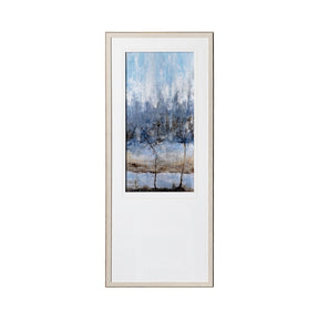 Anchored In Blue I by Aziz Kadmiri a Hand Embellished Textured Framed Art Print Matted under Glass by Mercana at Eve Furniture