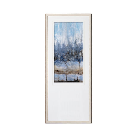 Anchored In Blue I by Aziz Kadmiri a Hand Embellished Textured Framed Art Print Matted under Glass by Mercana at Eve Furniture