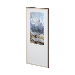 Anchored In Blue II by Aziz Kadmiri a Hand Embellished Textured Framed Art Print Matted under Glass by Mercana at Eve Furniture