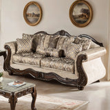 Andalusia Light Brown / Dark Cherry Upholstery Living Room Set by Furniture of America at Eve Furniture