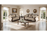 Andalusia Light Brown / Dark Cherry Upholstery Living Room Set by Furniture of America at Eve Furniture