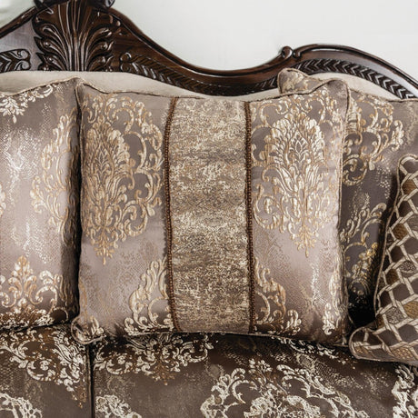 Andalusia Light Brown/Dark Cherry Loveseat by Furniture of America at Eve Furniture