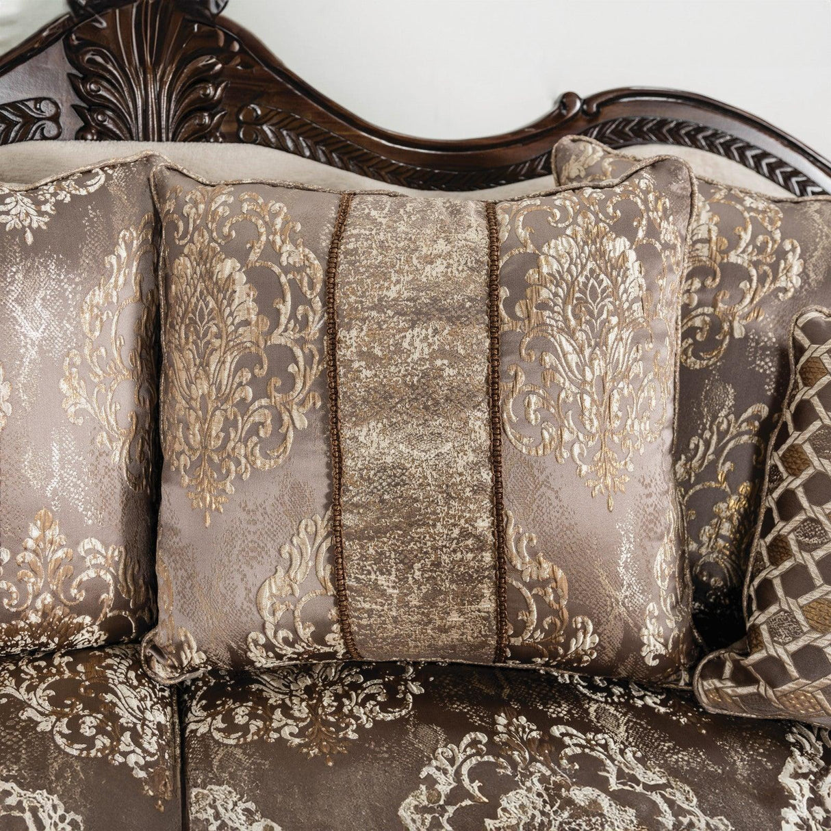 Andalusia Light Brown/Dark Cherry Sofa by Furniture of America at Eve Furniture