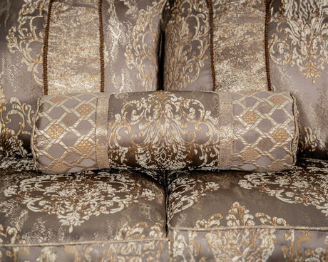 Andalusia Light Brown/Dark Cherry Sofa by Furniture of America at Eve Furniture