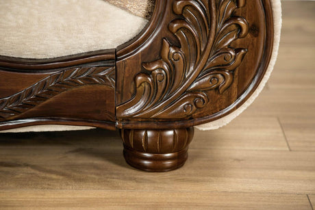 Andalusia Light Brown/Dark Cherry Loveseat by Furniture of America at Eve Furniture