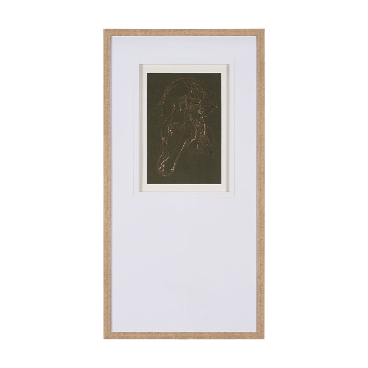 Andalusian Horse III Olive by Mercana Studio Hand Embellished Framed Art Print Matted under Glass by Mercana at Eve Furniture